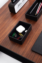 Oslo Leather Desk Set Black 10 Pieces