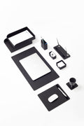 Roma Leather Desk Set Black 9 Pcs.
