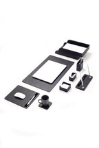 Roma Leather Desk Set Black 9 Pcs.