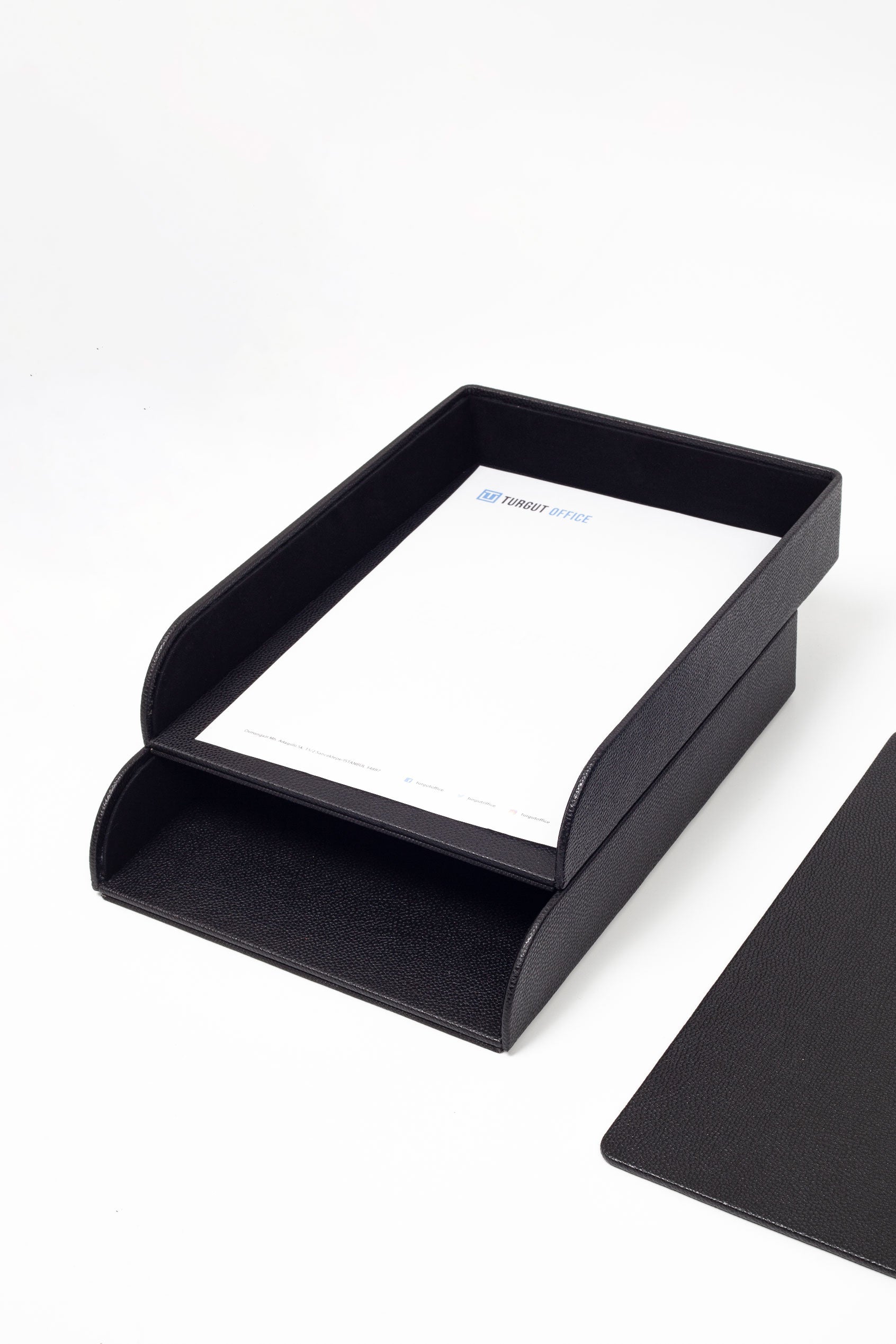 Roma Leather Desk Set Black 9 Pcs.