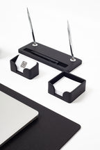 Roma Leather Desk Set Black 9 Pcs.