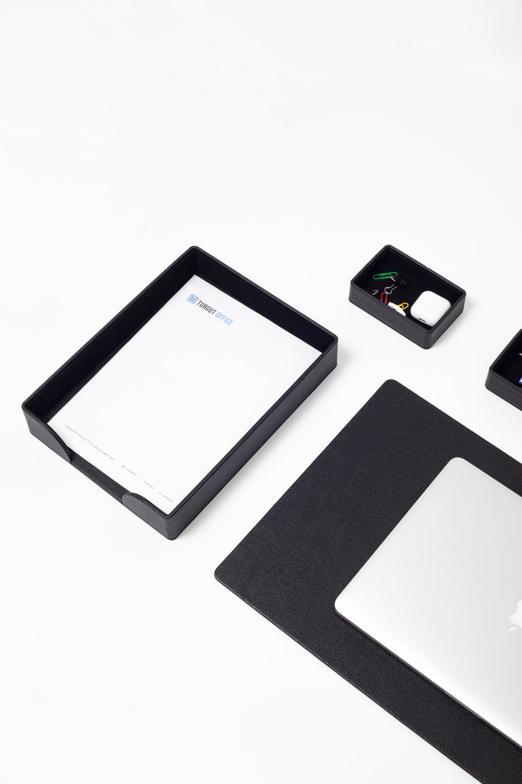 Roma Leather Desk Set Black 10 Pieces