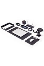 Roma Leather Desk Set Black 11 Pcs
