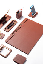 Capella Leather Desk Set Taba 8 Pieces Covered Model