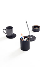 Polo Leather Desktop Set 4 Pieces Wooden Detailed Chrome Pen