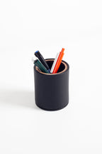 Polo Leather Desktop Set 4 Pieces Wooden Detailed Chrome Pen