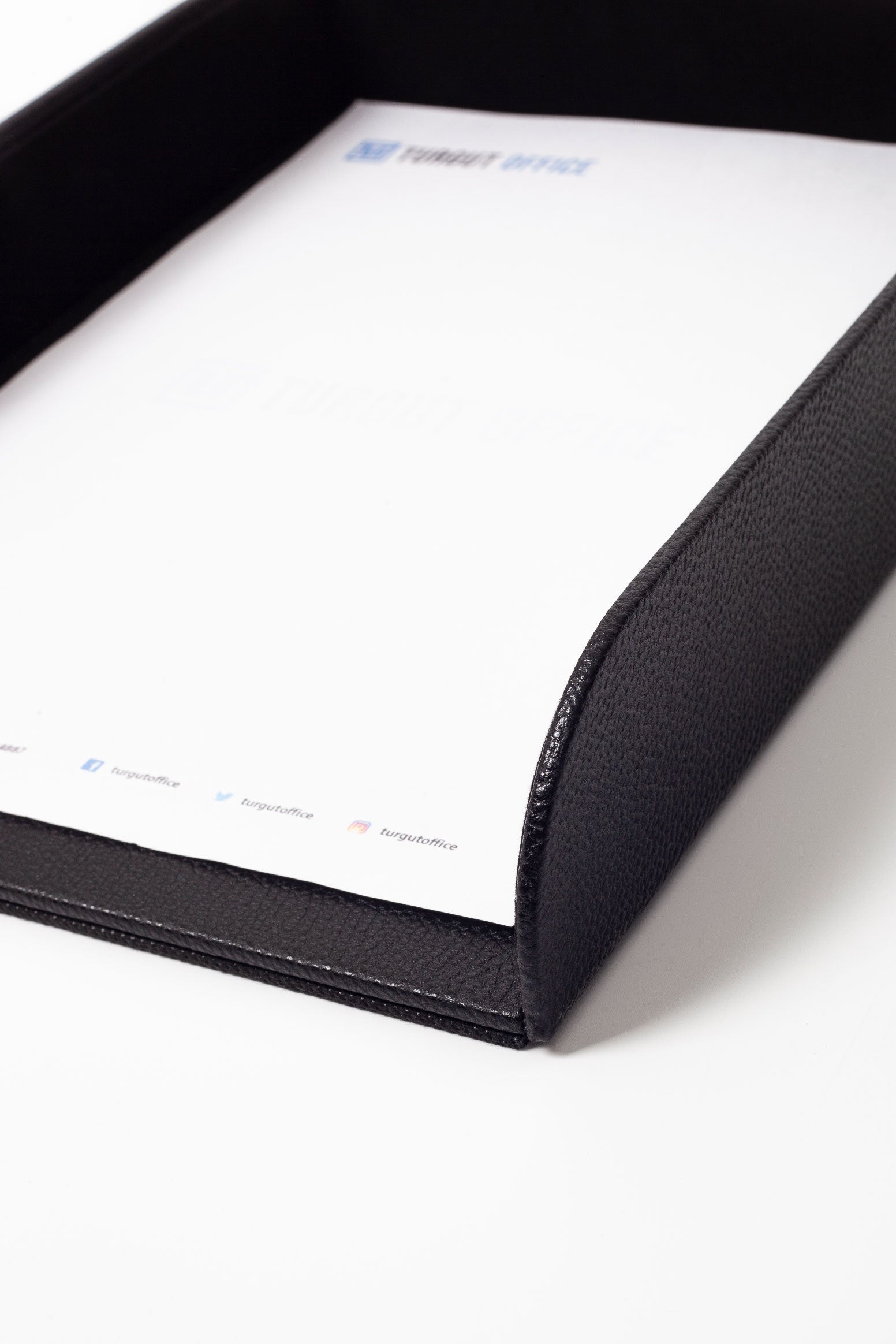 Felix Leather Document Rack Black