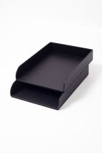 Felix Leather Document Rack Black Double
