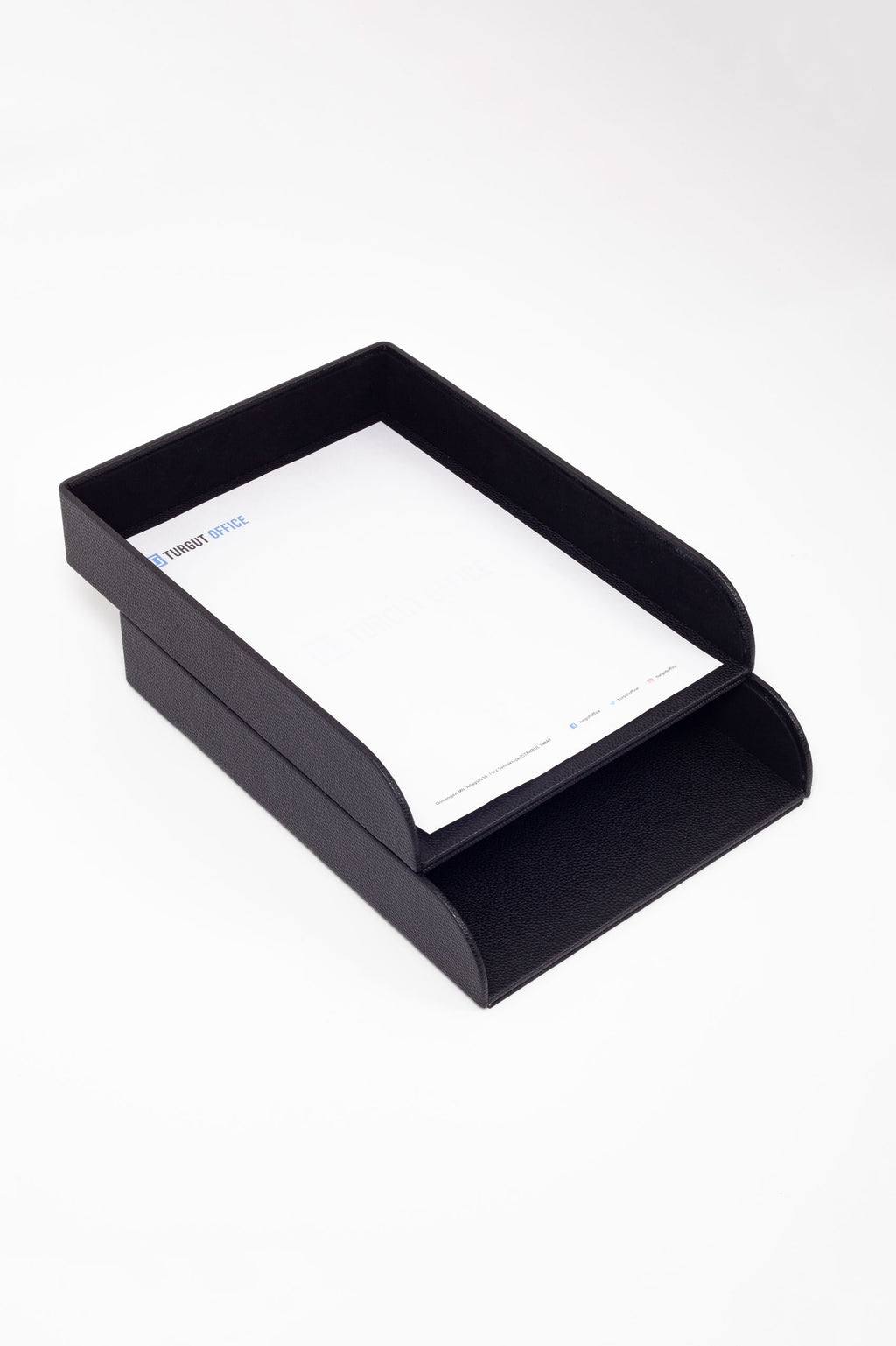 Felix Leather Document Rack Black Double