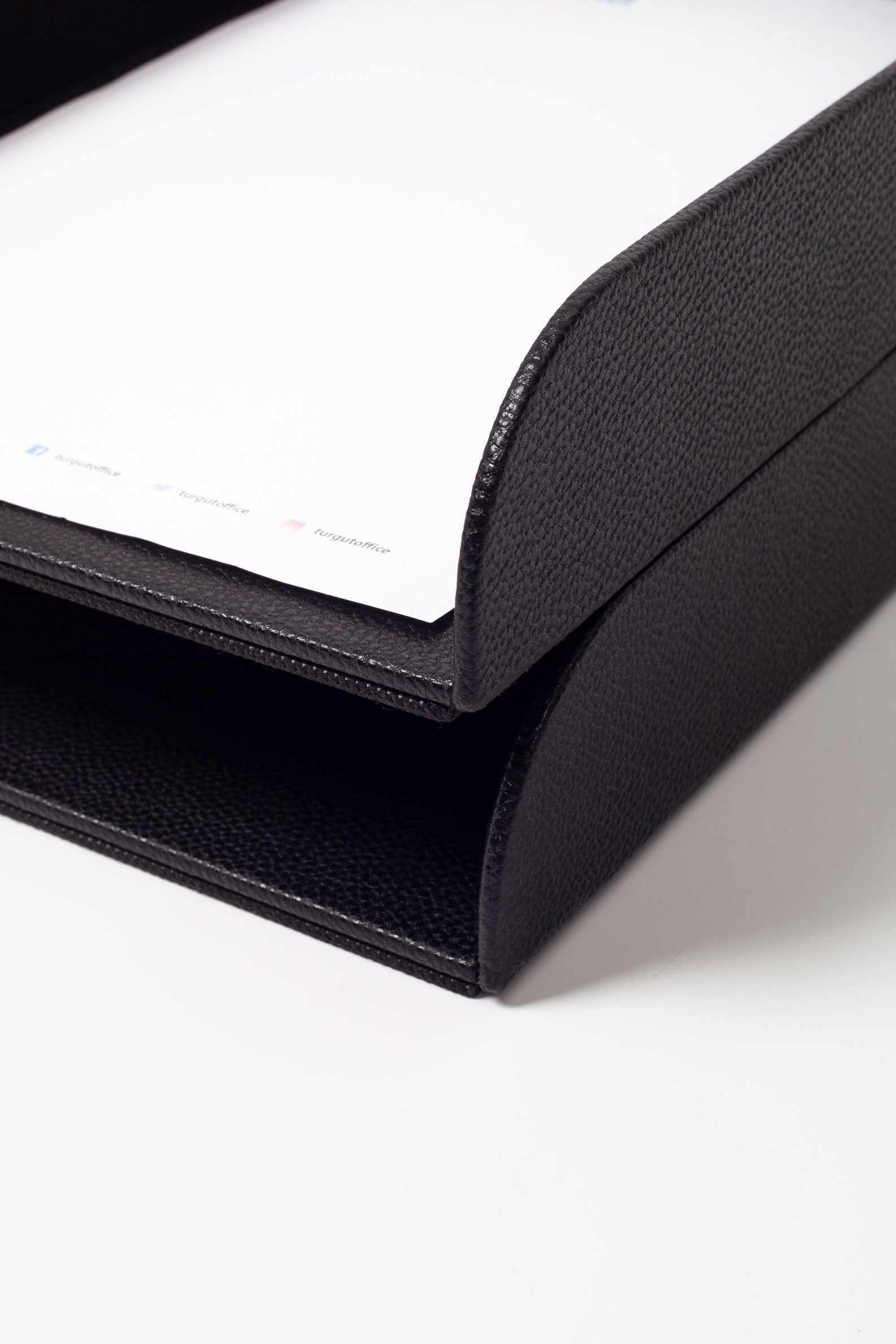 Felix Leather Document Rack Black Double