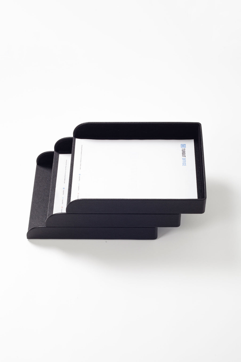 Felix Leather Document Rack Black Triple