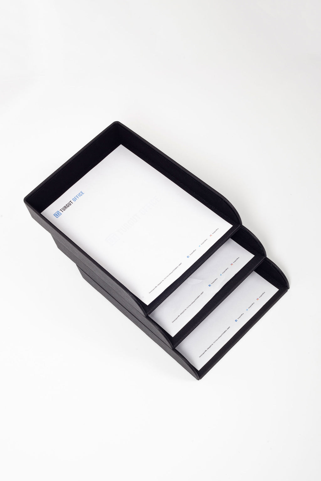 Felix Leather Document Rack Black Triple