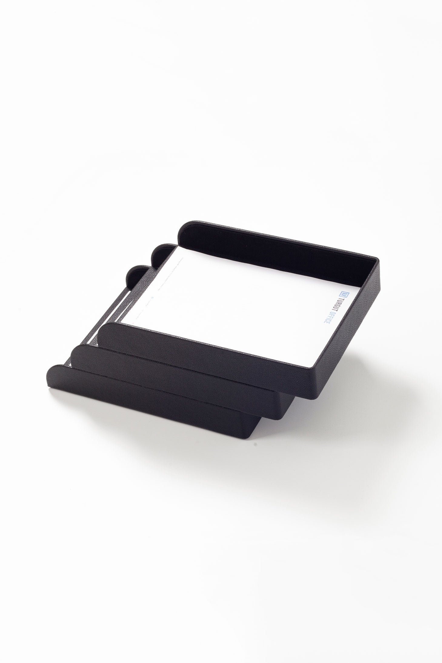 Felix Leather Document Rack Black Triple