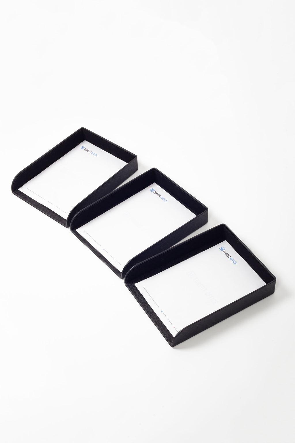 Felix Leather Document Rack Black Triple