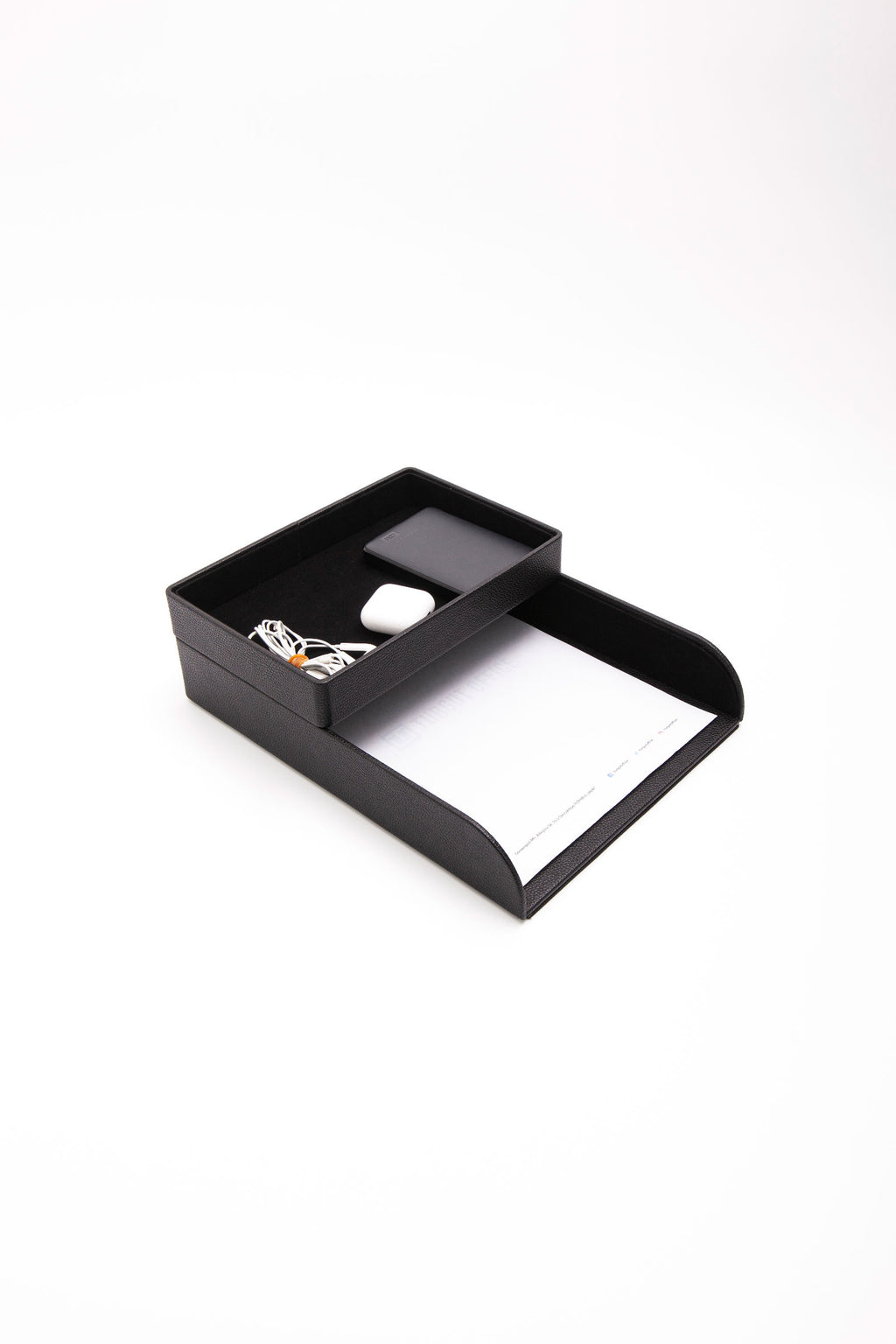Felix Oganizer Leather Black Accessory Box