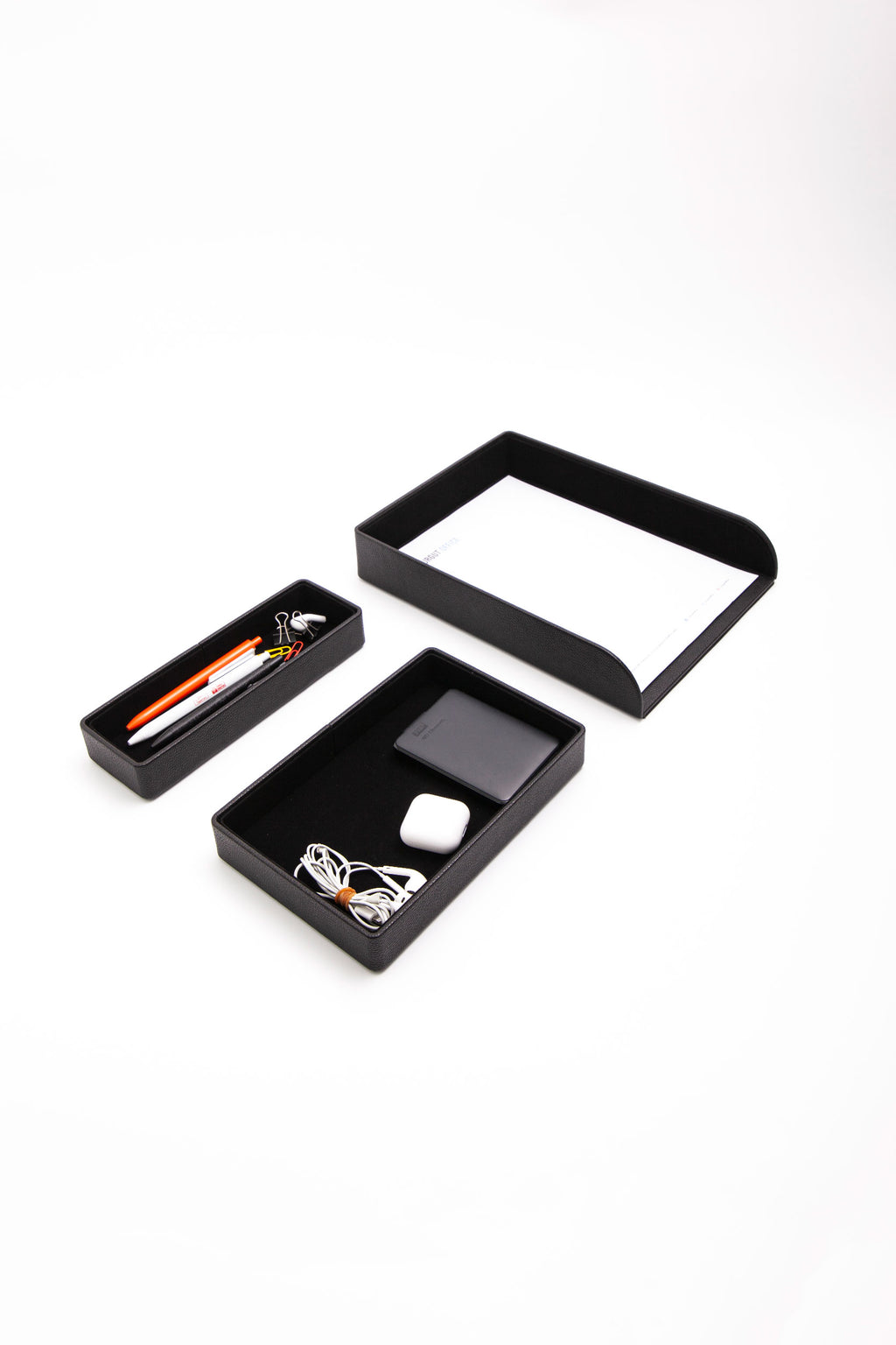 Felix Oganizer Leather Black Accessory Box