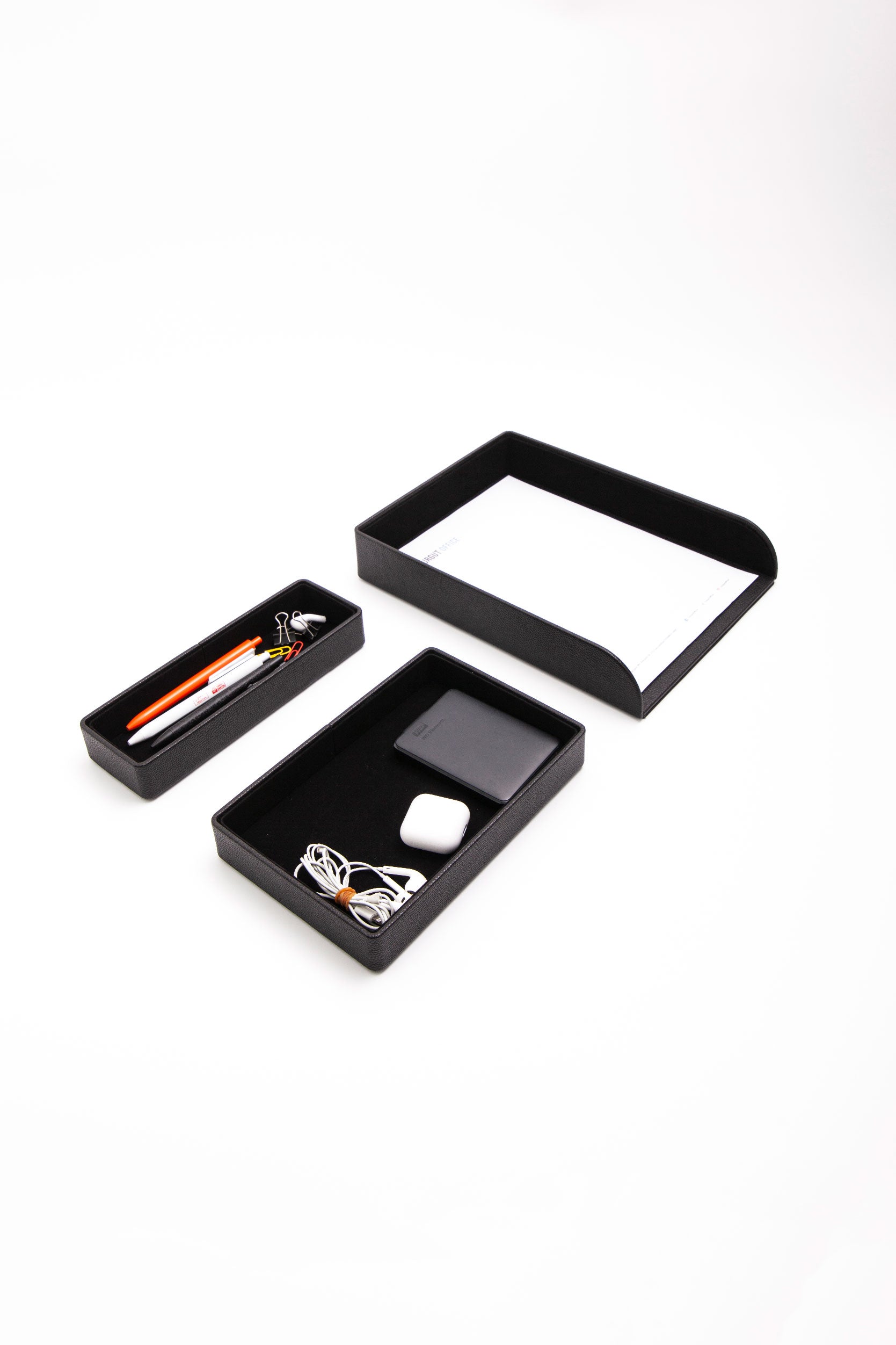 Felix Oganizer Leather Black Accessory Box