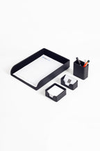Felix Leather Desktop Set 4 Pieces Black
