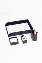 Felix Leather Desktop Set 4 Pieces Black