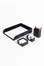 Felix Leather Desktop Set 4 Pieces Black