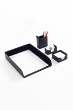 Felix Leather Desktop Set 4 Pieces Black