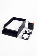 Felix Leather Desktop Set 5 Pieces Black