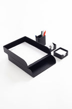Felix Leather Desktop Set 5 Pieces Black