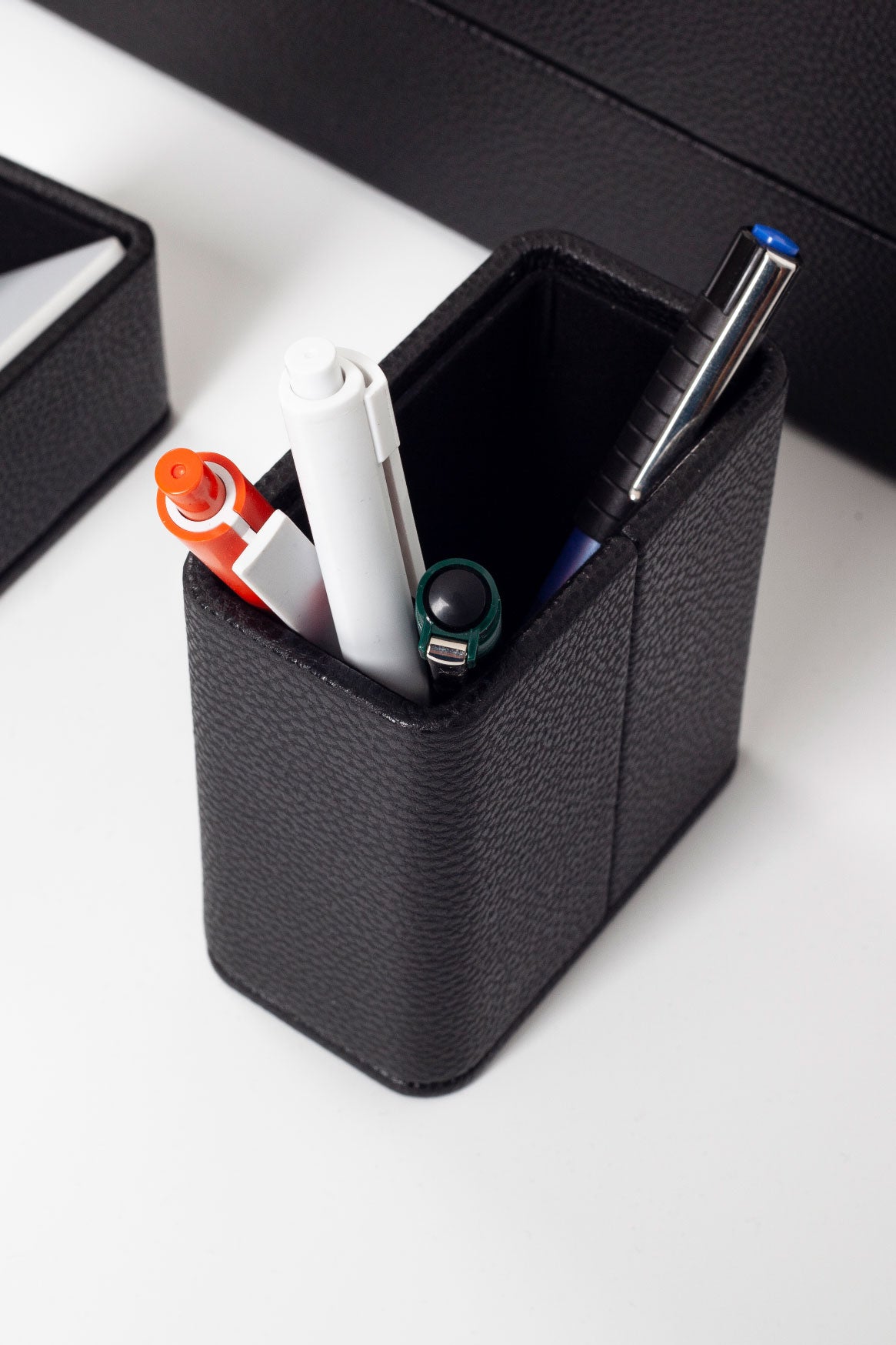 Felix Leather Desktop Set 5 Pieces Black