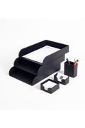 Felix Leather Desktop Set 6 Pieces Black