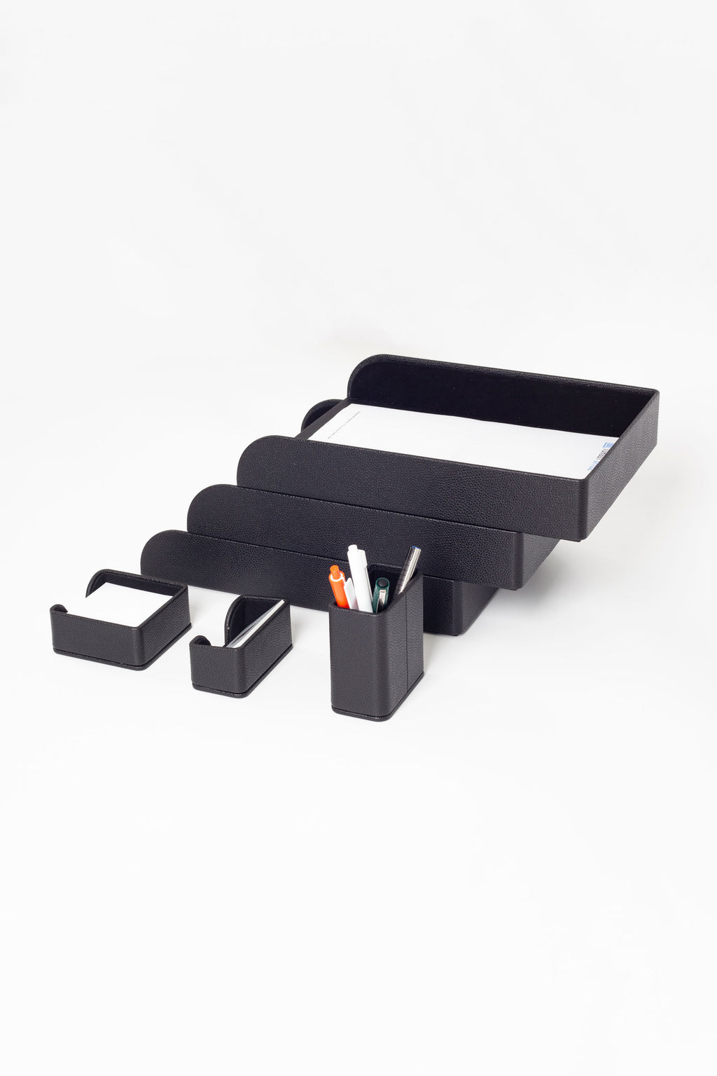 Felix Leather Desktop Set 6 Pieces Black