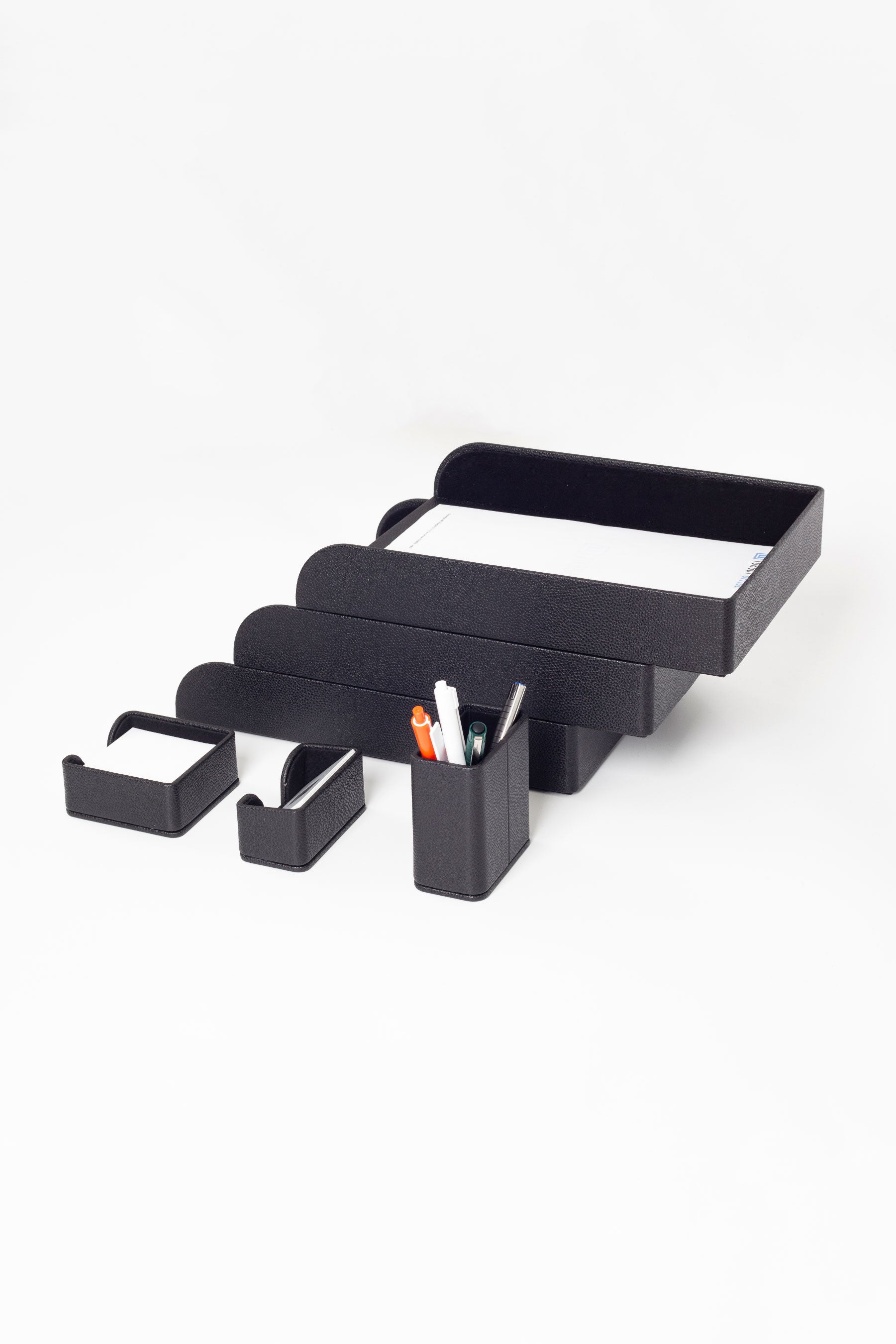 Felix Leather Desktop Set 6 Pieces Black