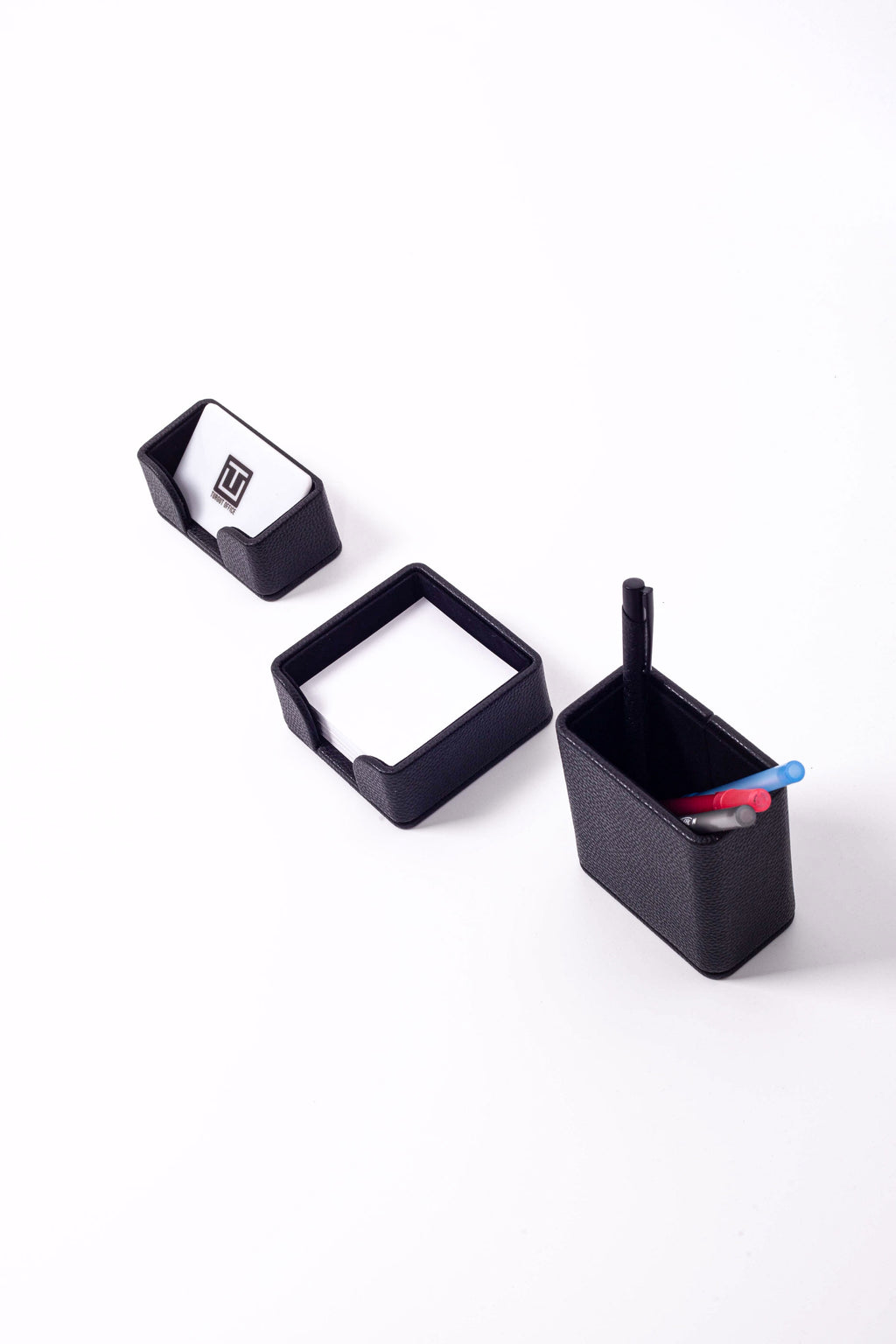 Felix Leather Desktop Set Black 3 Pieces