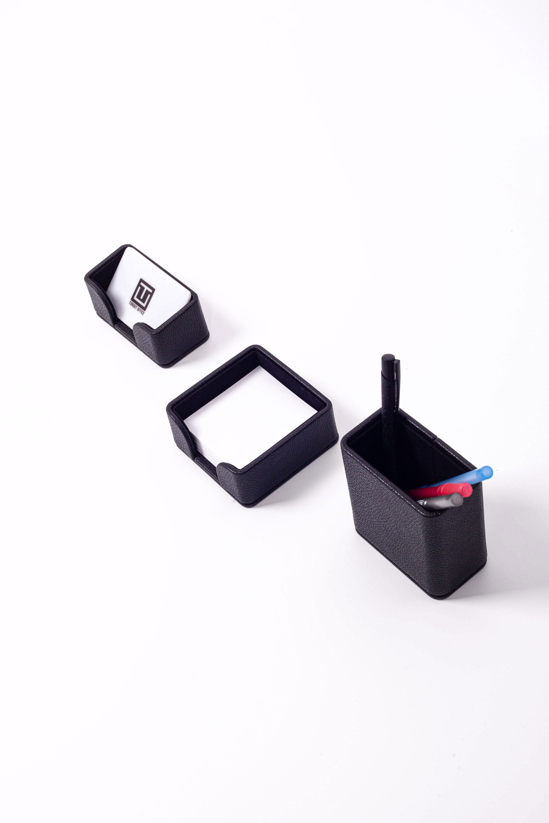 Felix Leather Desktop Set Black 3 Pieces