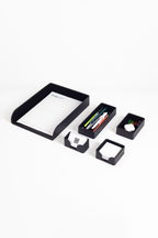Felix Desktop Leather Organizer Set 5 Pieces Black