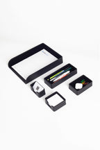 Felix Desktop Leather Organizer Set 5 Pieces Black