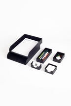 Felix Desktop Leather Organizer Set 6 Pieces Black