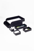 Felix Desktop Leather Organizer Set 6 Pieces Black