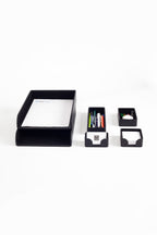 Felix Desktop Leather Organizer Set 6 Pieces Black
