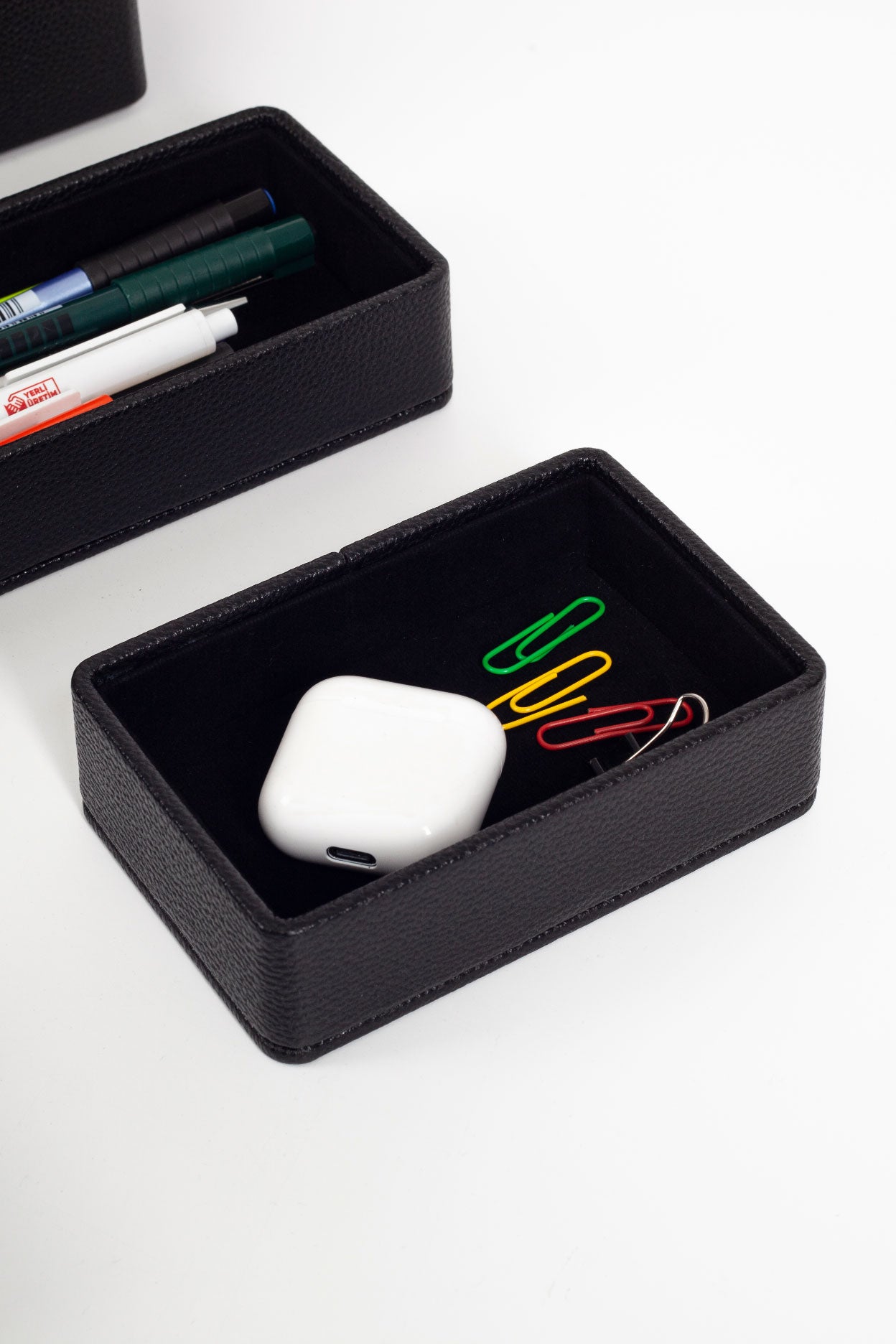 Felix Desktop Leather Organizer Set 6 Pieces Black