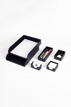 Felix Desktop Leather Organizer Set 6 Pieces Black