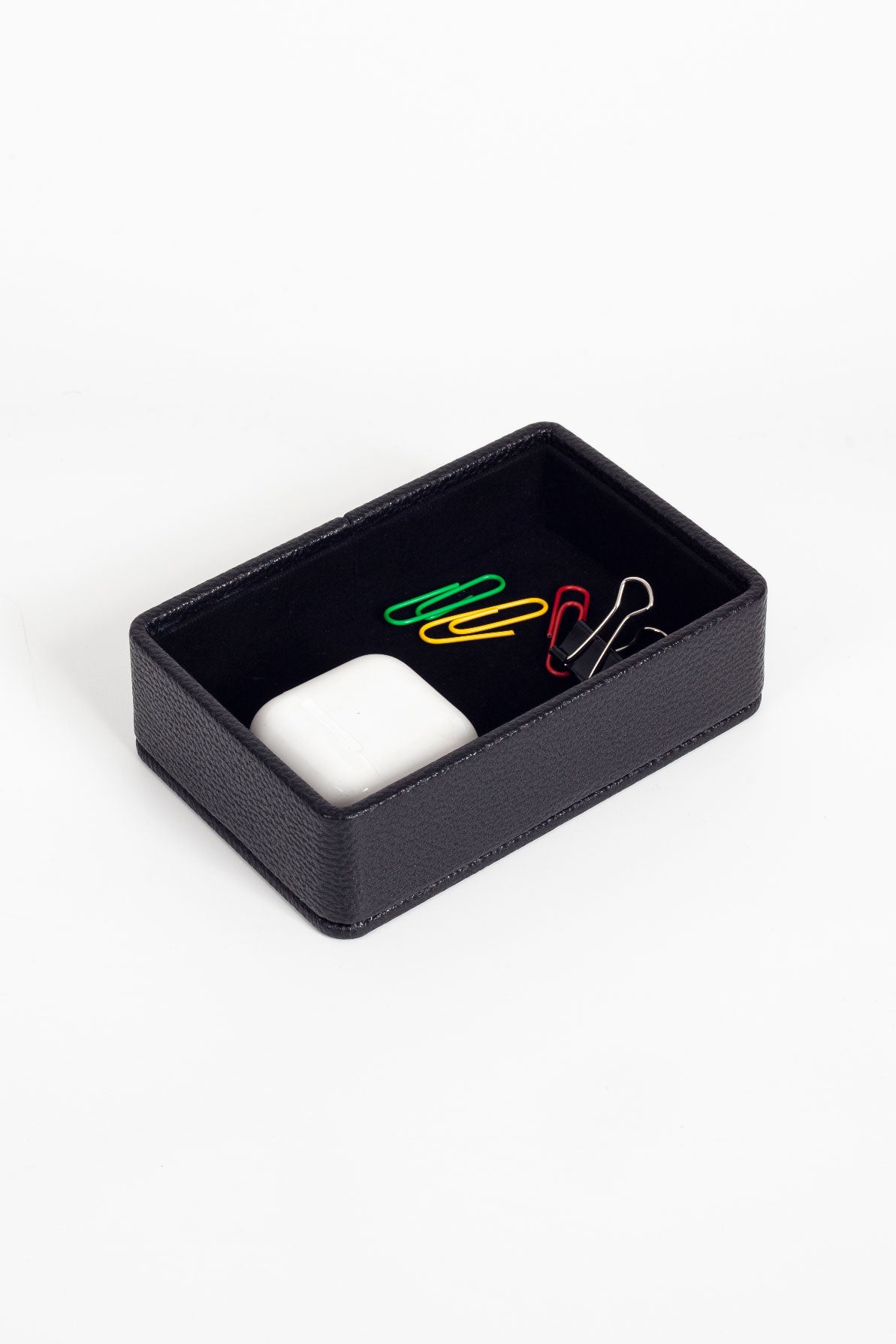 Felix Leather Accessory Box Black