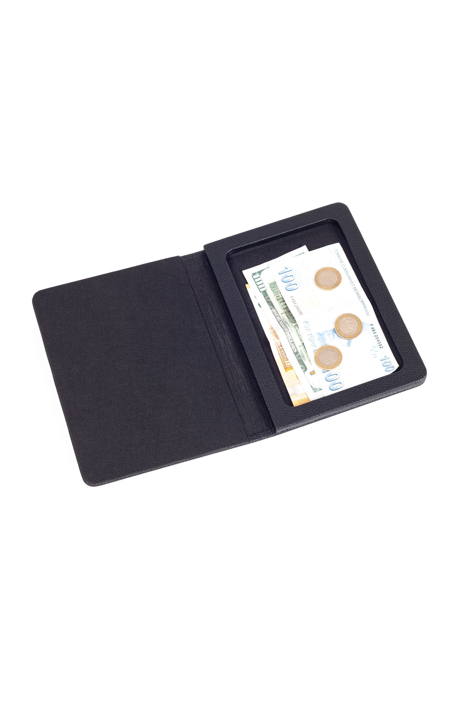 Leather Account Pad Black - Ticket - Account Container