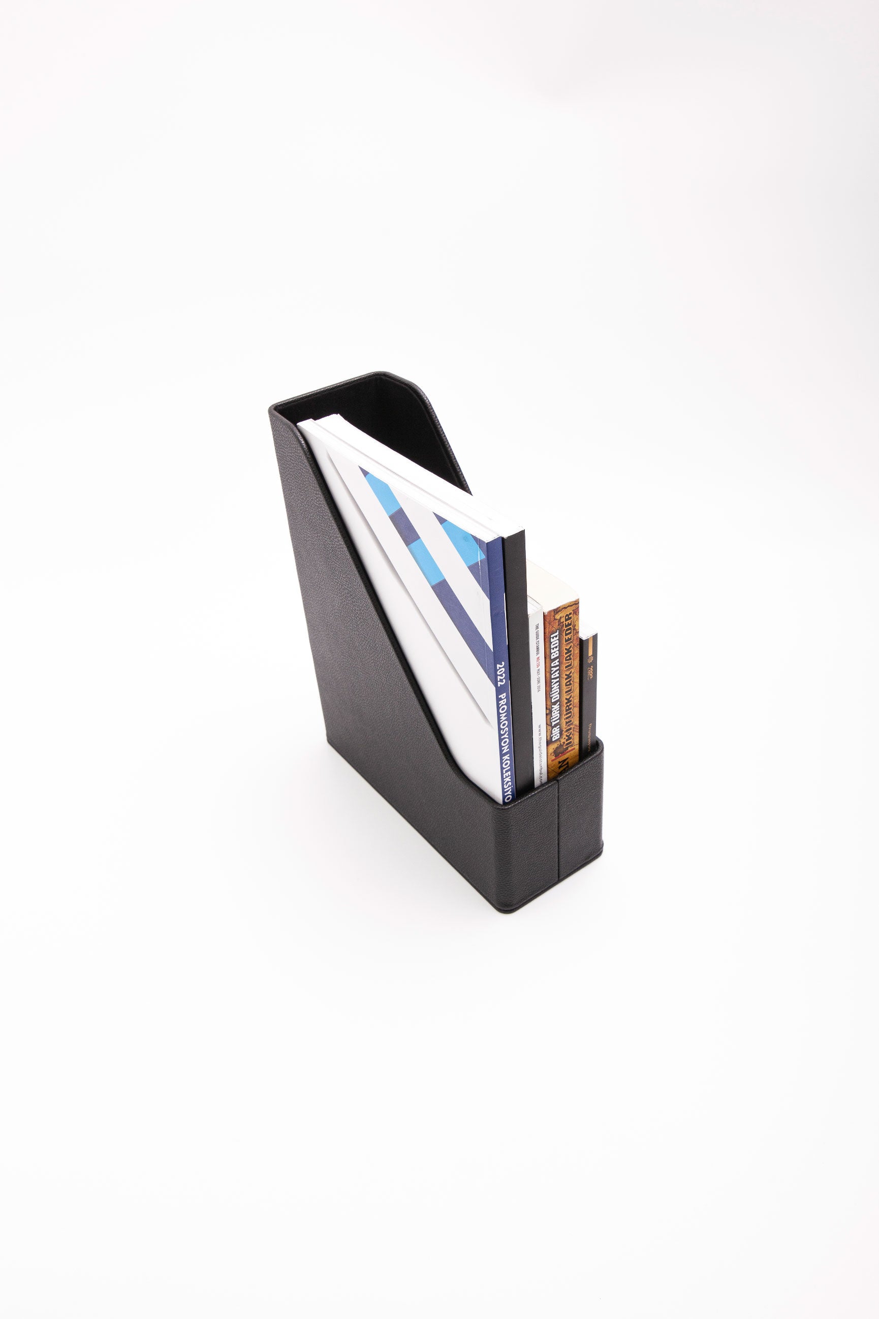 Leather Magazine Holder Black