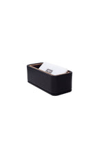 Leather Wood Detailed Business Card Holder Black