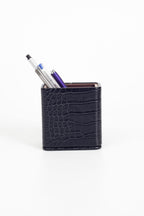 Desktop Croco Wooden Detailed Leather Pen Holder