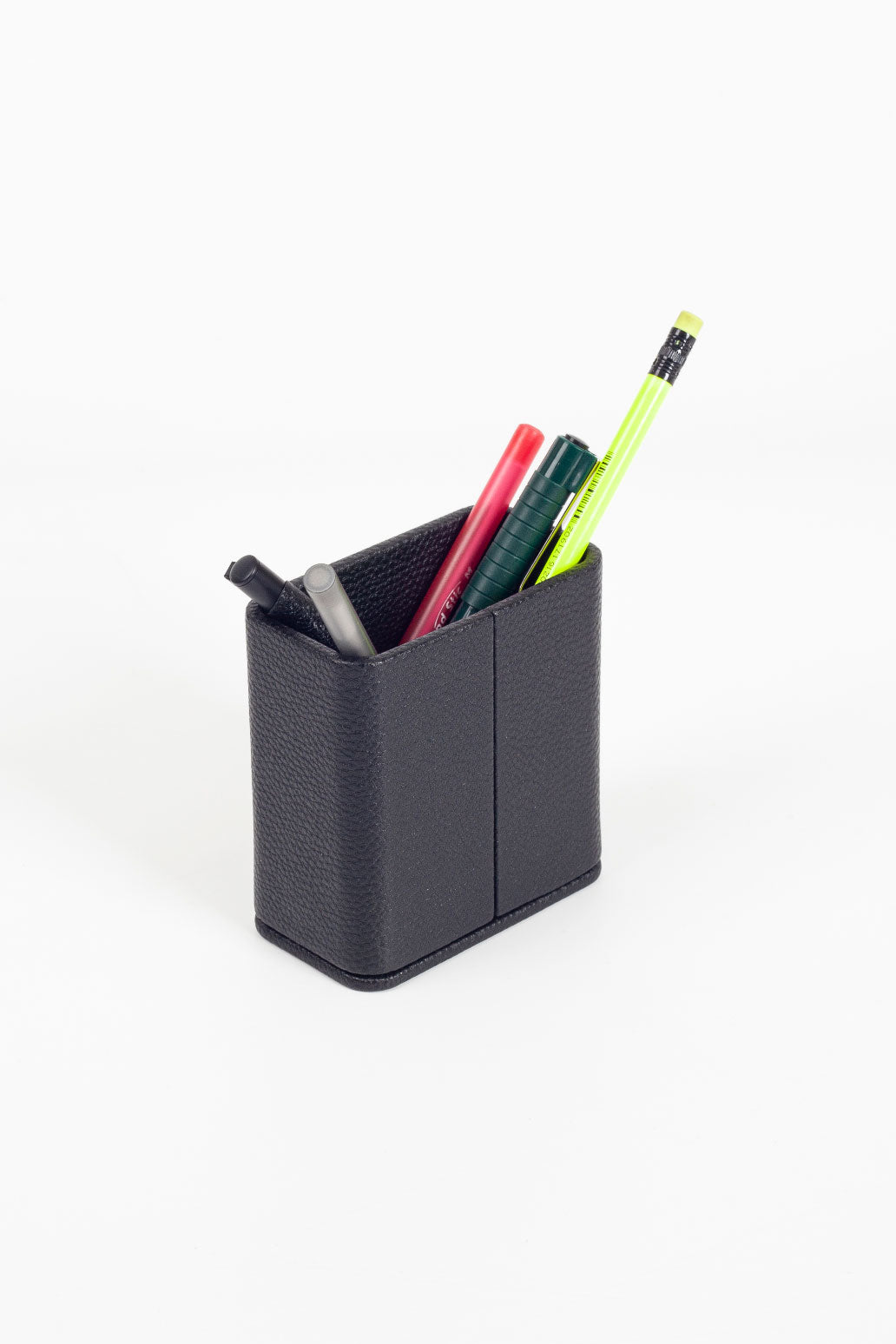 Desktop Leather Pen Holder Black