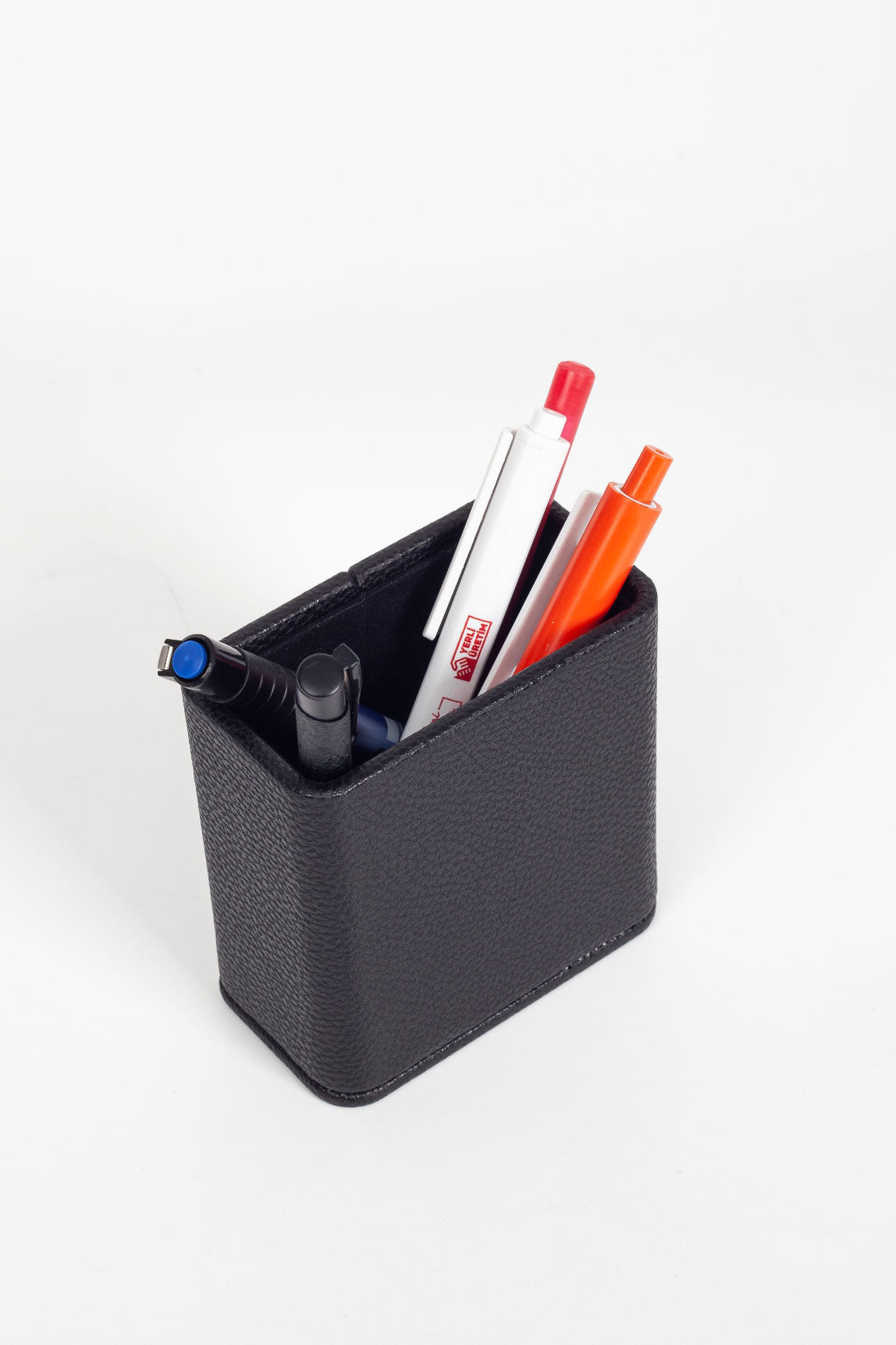 Felix Desktop Leather Pen Holder Black