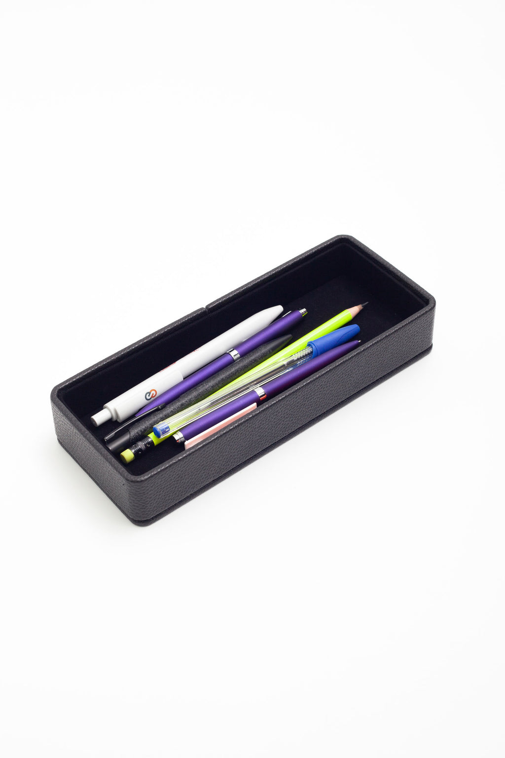 Felix Desktop Leather Horizontal Pencil Holder Black