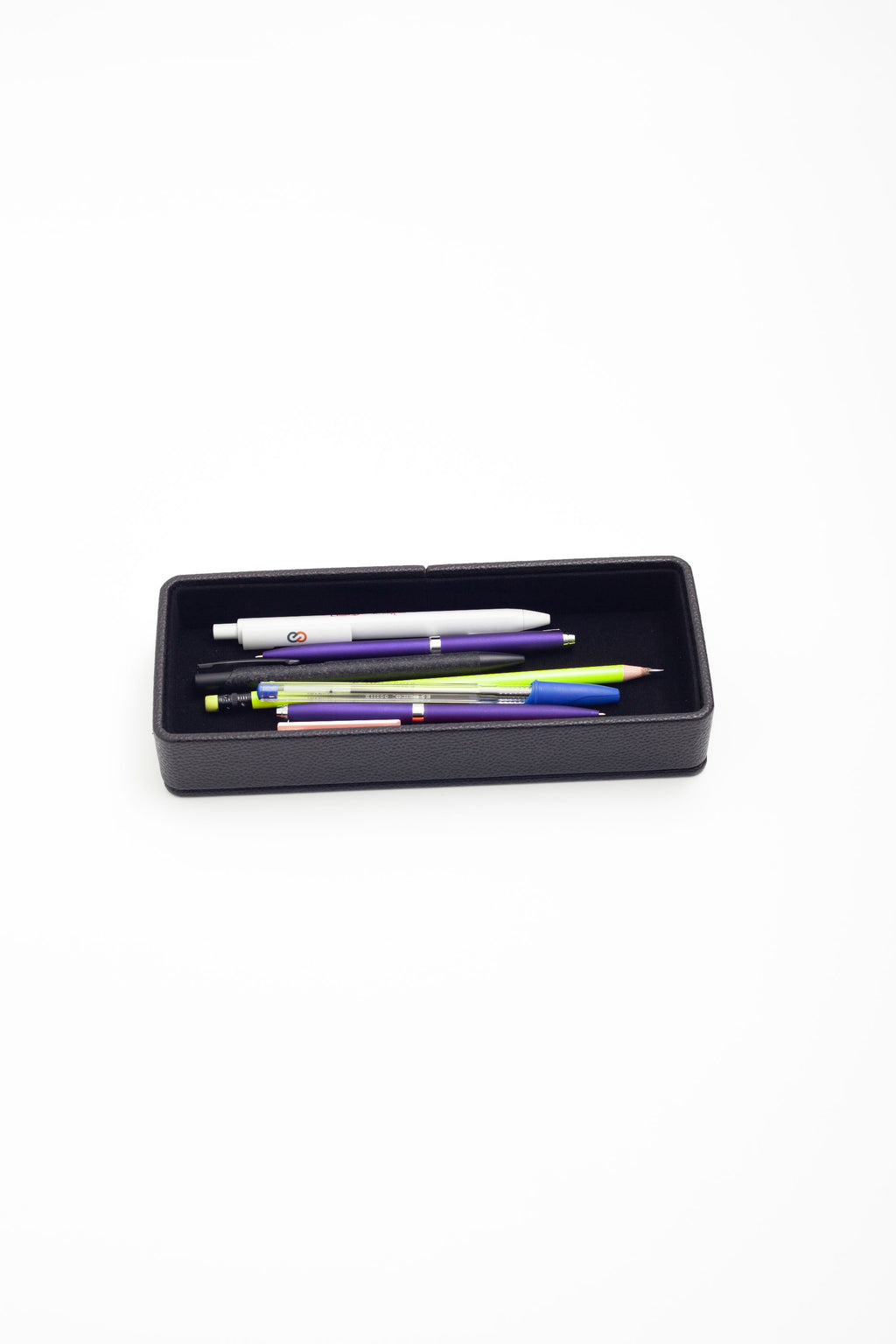 Felix Desktop Leather Horizontal Pencil Holder Black