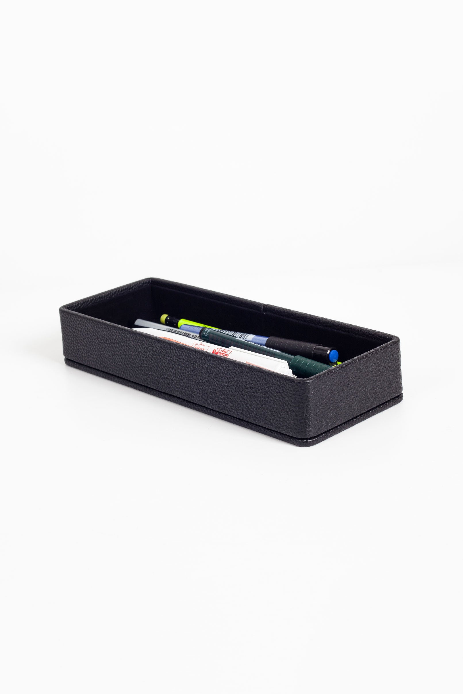 Felix Desktop Leather Horizontal Pencil Holder Black